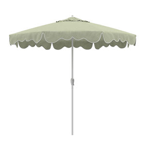 Large Scalloped Fringed Pool Umbrella Custom Logo OEM Aluminum Crank Handle Bali Tassel Terraza Garden <strong>Parasol</strong> Patio <strong>Table</strong> - Product Image 1