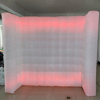 Backdrop Foto Booth Kanvas LED Tiup dengan Lampu LED Strip untuk Penggunaan Dalam Ruangan, Bahan Kain Oxford, Kontrol Remote untuk Acara Pesta Pernikahan