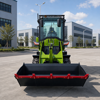 LUYU Diesel Mini-Baggerlader 4x4 Kompakttraktor mit Frontlader und Heckbagger