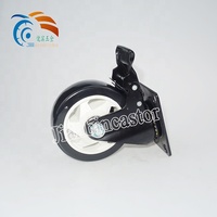 Roue pivotante à disque de 4 pouces en PVC/PU de moyenne capacité avec frein - Personnalisable (OBM/ODM/OEM)