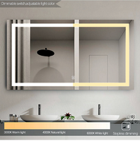 Miroir LED pour salle de bain, miroir éclairé à intensité réglable, miroir de vanité avec éclairage, anti-buée (réglable à l'arrière et éclairé à l'avant)