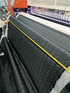 Hot bán 5cm Dọc Dòng Quilting thấm nước Quilted 20D Nylon vải với tấm lót trở lại dày ấm dệt kim Fleece vải - Product Image 6