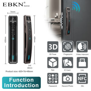 <span class=keywords><strong>เครื่อง</strong></span><span class=keywords><strong>สแกน</strong></span>ตาลายนิ้วมือไบโอเมตริกซ์อัตโนมัติเต็มรูปแบบ3D การจดจำใบหน้าล็อคประตูกล้อง WiFi อัจฉริยะสำหรับการ์ดหน่วยความจำ<span class=keywords><strong>ประตู</strong></span>อลูมิเนียม - Product Image 3