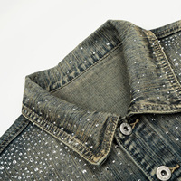 Nouveau Jean Américain Rétro Délavé 2025 en Nylon/Coton Respirant avec Strass Brillants – Tendance Homme Cool Polyvalent Coupe Ample Streetwear