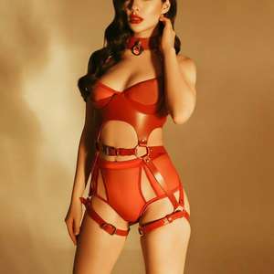 Sexy PU-Leder-Set für den Nachtclub, Harness-BH, Bustier, Damen-Gurt-Körpergeschirr, Korsett-Dessous, gefesselte Bondage, Damen-Erotikspielzeug - Product Image 5