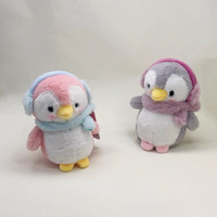 Porte-clés en peluche pingouin mignon, logo personnalisé, événement commémoratif, coton PP, dessin animé, cadeaux d'anniversaire et de fêtes