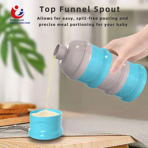 Distributeur de lait en poudre pour bébé à 3 compartiments avec cuillère, boîte à collation portable pour enfants et bébés, personnalisable OEM pour le voyage - Product Image 4
