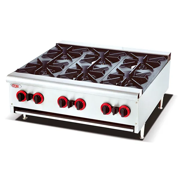Restaurant kitchen counter top gas cooker with 2 burner gas cooking range (OT-RB-6)