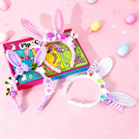 Kit de bricolage pour Pâques, bâtonnets en chenille de couleur pastel, tiges souples et flexibles pour la décoration de lapins et d'œufs