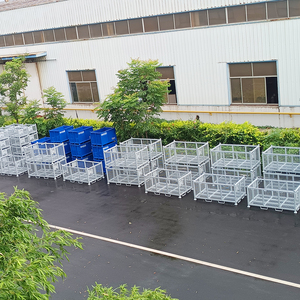 Carter OEM có thể tháo rời Stackable kim loại thép hộp Pallet bánh xe 600*400*400 mét hậu cần lưu trữ container hàng hóa thiết bị lưu trữ - Product Image 5