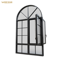 Wazzor Villa más vendida con aislamiento térmico de aluminio Inicio Estilo francés Diseños de ventanas Balcón