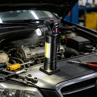 Lampe de travail LED magnétique portable avec zoom télescopique, lumière latérale COB, lampe de poche rechargeable pour la réparation automobile et l'atelier