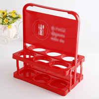 Panier de présentation pliable et réutilisable en plastique pour bouteilles de vin, refroidisseur de boissons, support de bar, chariot à boissons