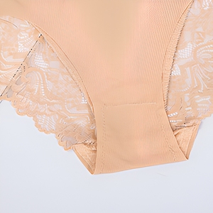 Fabricante de Ropa Interior, Bragas de Encaje Suave con Corte Láser, Color Sólido, Sexy, de Nailon, Tallas Grandes para Mujeres Corpulentas, Bragas Tipo <span class=keywords><strong>Granny</strong></span> - Product Image 4