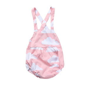 Tutina in Cotone per Neonata, Senza Maniche, con Stampa a Nuvole, <span class=keywords><strong>Abbigliamento</strong></span> Estivo Casual per Neonati, Vendita all'Ingrosso - Product Image 3