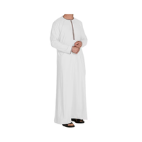 Men's Microfiber Thobes warna Solid desain Arab pakaian Islami untuk Timur Tengah Fashion untuk pakaian