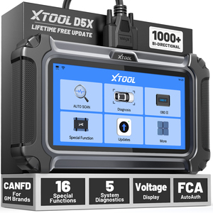 Actualización Gratuita de por Vida XTOOL D5X Herramienta para Autos, Escáner Automotriz Profesional de 5 Sistemas OBD2 para Todos los Autos - Product Image 1