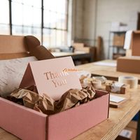 Tarjetas de Agradecimiento en Rosa Pálido con Detalles en Oro Rosa, Papelería para Bodas, Tarjetas de Felicitación con Escritura Personalizada, Venta al por Mayor OEM para Despedidas de Soltera