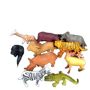 Wilde tiere dschungel tiere pvc wilde modelle lion giraffe tiger hippo 10 figuren geladen