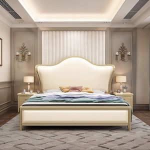 Cama Tapizada de 1.8m, Madera de Caucho, Estilo Moderno Minimalista, con Espacio de Almacenamiento, Muebles para Dormitorio - Product Image 5