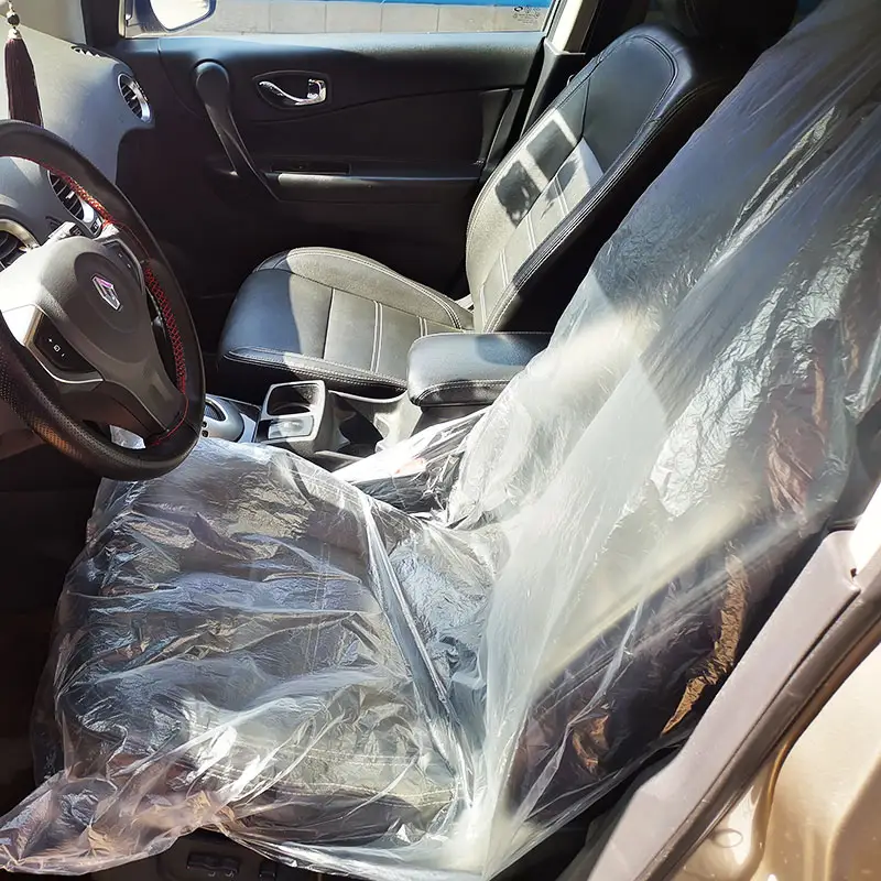 Transparent plastic waterproof disposable seat cover for cars