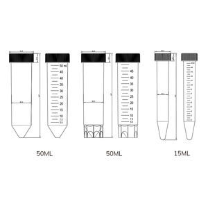 AMNGENT Tubes de laboratoire Tubes à centrifuger en plastique coniques à fond plat/rond Tubes à centrifuger 15ml/50ml Tube à essai à centrifuger avec couvercle - Product Image 2