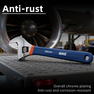 4-piece Adjustable <strong>Wrench</strong> <strong>Set</strong> Wide Jaw Chrome Finish Double Dipping Handle Laser Marked CRV Steel OEM for <strong>Professional</strong> Use - Product Image 5