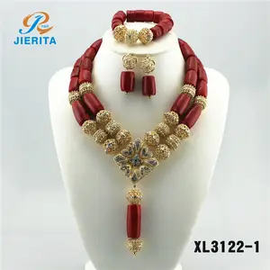 XL3122-1 Offre Spéciale couleur rouge femme Accessoires Bijoux Collier De Mode nouveau design ensemble de bijoux de fête