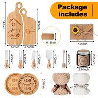 Planche à découper en bambou, outils à fromage, bâtonnets à miel, coffret cadeau pour mariage, souvenir de pendaison de crémaillère, ensemble de planches à fromage décoratives