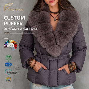 Veste <span class=keywords><strong>d</strong></span>'<span class=keywords><strong>hiver</strong></span> pour <span class=keywords><strong>femme</strong></span> en duvet de canard blanc, parka à capuche avec col en fausse fourrure, taille cintrée, <span class=keywords><strong>manteau</strong></span> <span class=keywords><strong>d</strong></span>écontracté et chaud, OEM ODM, marque privée - Product Image 1