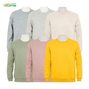 Factory Bulk Price Fleece Pullover Sweatshirt Blank Sublimation Unisex Crew Neck Sweatshirts for Men Women