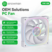 Ventilateur de boîtier PC SNOWMAN VK120-ARGB-WH 120mm blanc ARGB, débit d'air élevé 76.8CFM, roulement hydraulique PWM, synchronisation 5V 3 broches, vente en gros