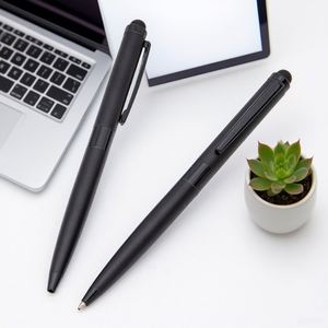 High Quality Promotional 2-in-1 Matte Metal for Stylus Ballpoint <b>Pen</b> Custom Logo Printed Laser Writing Novelty Click Feature - Product Image 2