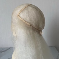 Perruques de haute qualité en cheveux de yak entièrement nouées à la main, perruques de costume en cheveux de queue de yak blancs