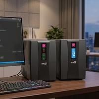UPS U.P.S.E.N. con Pantalla LED/LCD Seleccionable, Alta Eficiencia de Batería, UPS Fuera de Línea de 600VA a 3000VA para Computadora, Router Wifi, CCTV