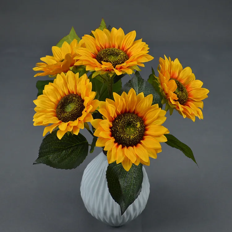 Seide Sonnenblumen strauß Künstliche Blumen Günstige Blumen für Home Wedding Dekorative Blumen