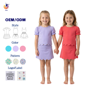 Conjunto de Ropa Deportiva <span class=keywords><strong>para</strong></span> <span class=keywords><strong>Niñas</strong></span>, Falda y Camiseta de Manga Corta, Traje de Yoga de Verano <span class=keywords><strong>para</strong></span> <span class=keywords><strong>Niñas</strong></span>, Ropa Deportiva de Dos Piezas - Product Image 1
