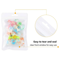 Sacs de conservation alimentaire refermables en aluminium avec fenêtre transparente, pochettes d'emballage pour bonbons, fournitures pour bijoux, sacs jetables à soufflet latéral auto-scellants