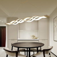 Designer 2025 LED Lustre Pendentif Lumières Ondulé Lustre 1M 3CCT Hauteur Réglable pour La Maison Salle À Manger Cuisine Décor Lignes Minimalistes