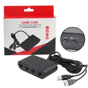 GameCubesコントローラー用3in1アダプターNGC用4ポートアダプターPC機能サポートターボ付きWiiUUSBコンバーター