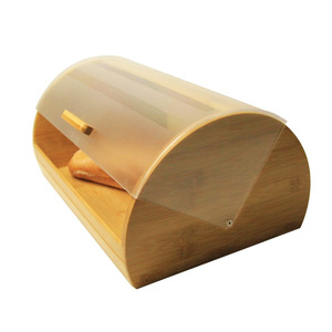 Boîte à pain en bambou Hanhe avec couvercle en acrylique, grand récipient de rangement alimentaire pour comptoir de cuisine - Product Image 2