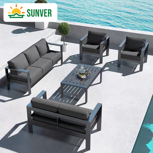 Set di Mobili <span class=keywords><strong>da</strong></span> Giardino in Alluminio di Alta Qualità, Moderno e Confortevole, con Poltrona e Tavolo per Terrazza, Balcone e Cortile - Product Image 1