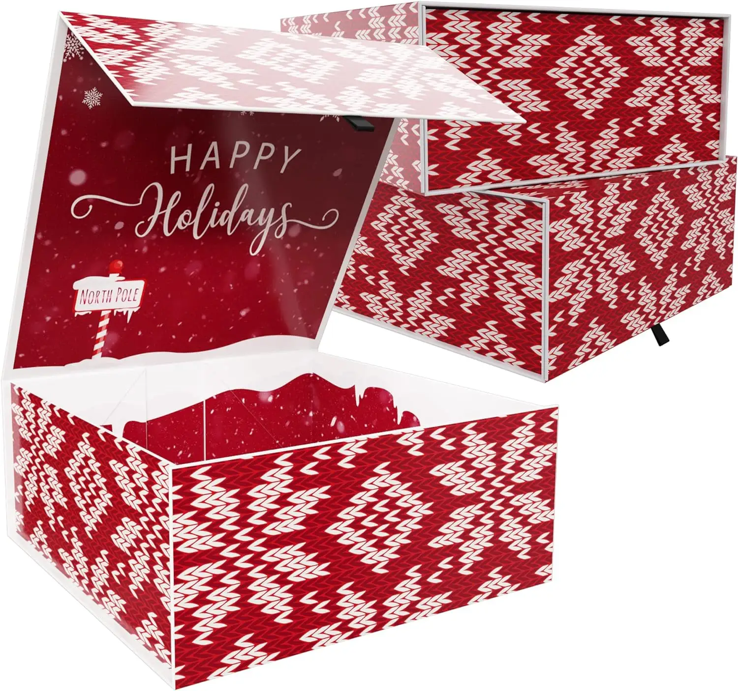 新年プレゼントボックスふた付きクリスマスホリデーギフトボックス