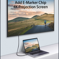 Câble Type C 3.2 Gen2, transfert haute vitesse 20 Gbps, câble tressé en nylon entièrement en cuivre 16 cœurs avec charge rapide PD 100 W pour iOS Mac