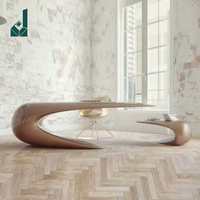 Bureau de direction en bois peint en plastique, design simple et moderne, style italien minimaliste, luxe léger, créatif, 3 tiroirs