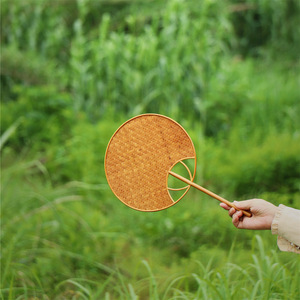 Bamboo Round Fan Handheld Traditional Chinese Style Portable Summer Cooling Fan - Product Image 2