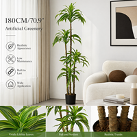 Plante artificielle Dracaena Gold Heart en gros avec pot blanc, décoration d'intérieur pour salon et bureau