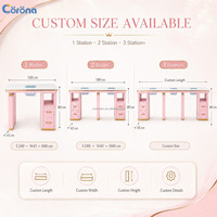 Station de travail pour ongles moderne, mobilier professionnel pour salon de manucure, table de manucure avec armoire de rangement pour salon de beauté
