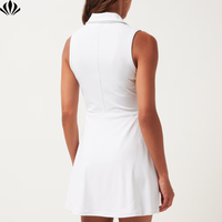 Combinaison de tennis de golf coupe ajustée pour femmes, robe polo à col rabattable avec fermeture à glissière sur le devant