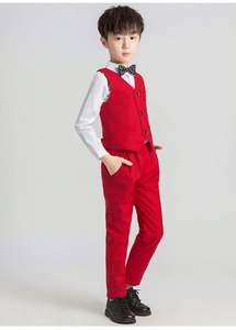 Conjunto de 3 Piezas de Traje Formal para Niños, Blazer + Chaleco + Pantalón, Trajes de 3 Piezas para Niños, para Bodas, Fiestas, Actuaciones de Piano, Disfraz de Presentador - Product Image 2